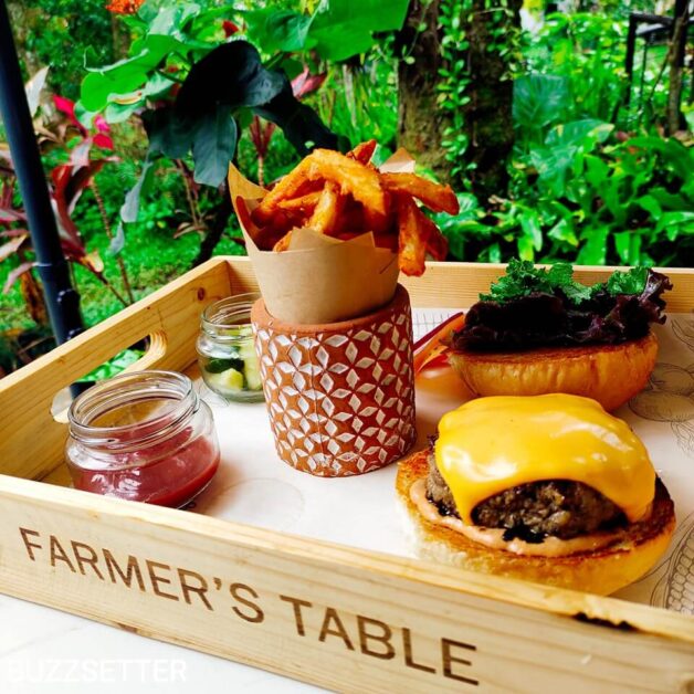 the farmers table tagaytay Char-Grilled  U.S Beef Cheeseburger: 