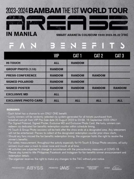 bambam world tour manila fan benefits