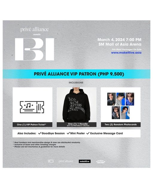 prive Alliance Meets BI in Manila Fan packages vip patron