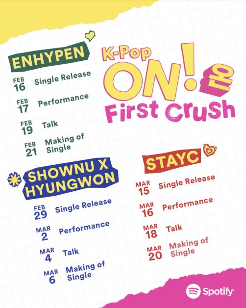 spotify kpop on anniversary enhypen shownu x hyungwon stayc