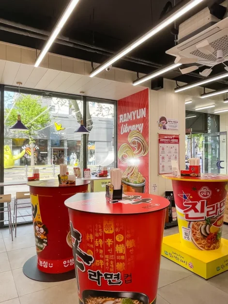 CU Hongdae Sangsang Branch Ramyun Library Seoul