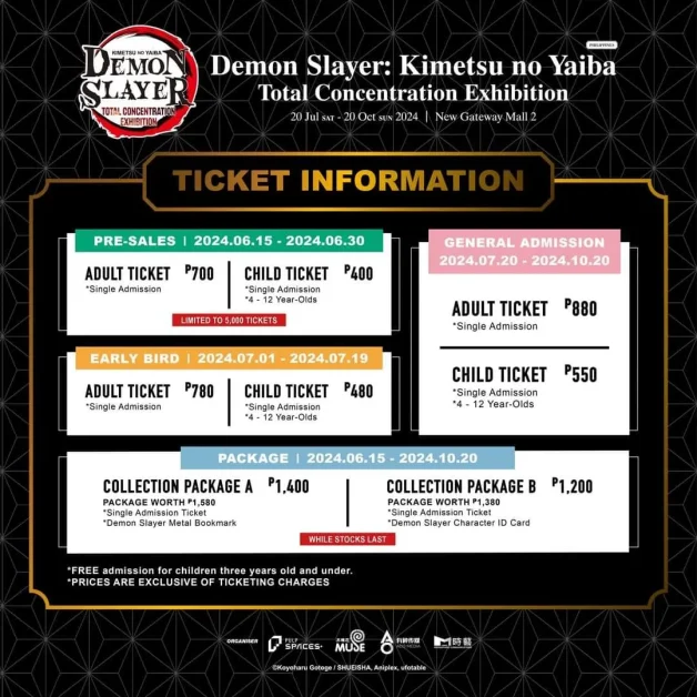 Demon Slayer Kimetsu no Yaiba Exhibition Manila Philippines Prices ticket