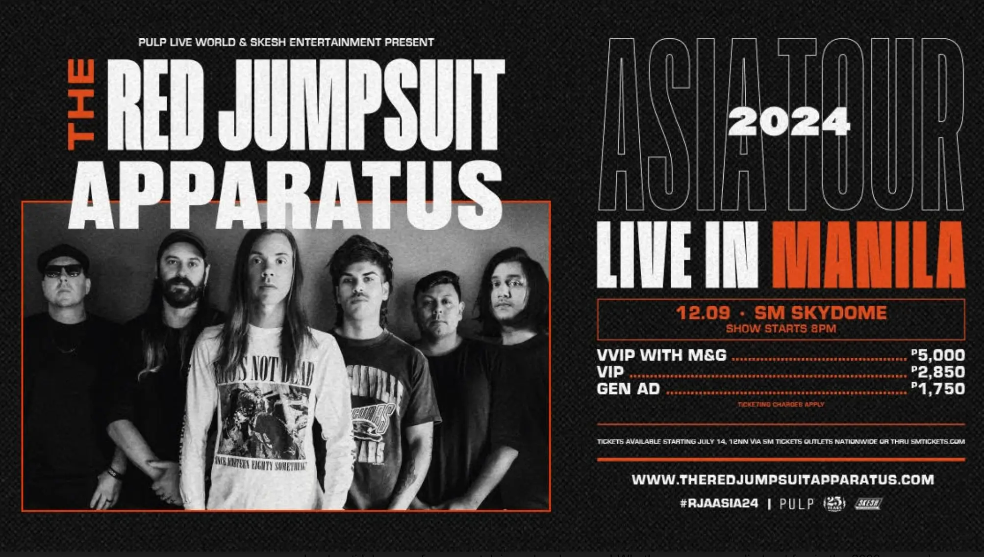 the red jumpsuit apparatus manila ticket prices 2024