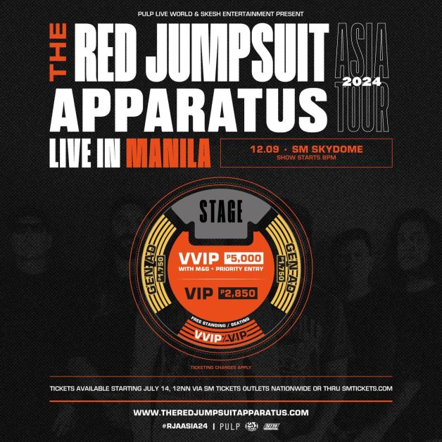 the red jumpsuit apparatus manila ticket prices 2024