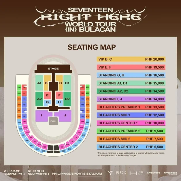 SEVENTEEN RIGHT HERE tour bulacan seat plan