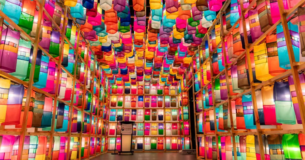Korean culture center jinju silk lanterns