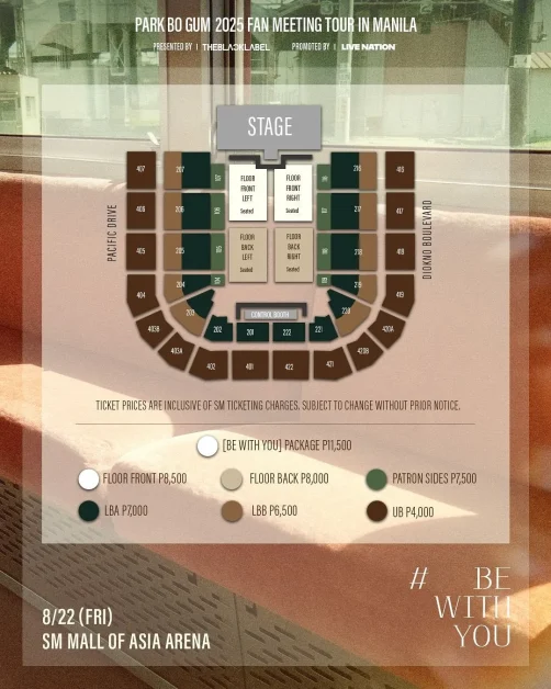 Park bo gum fan meeting manila 2025 seat plan