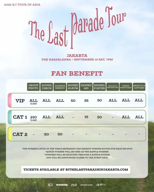 b.i the last parade tour jakarta fan benefits