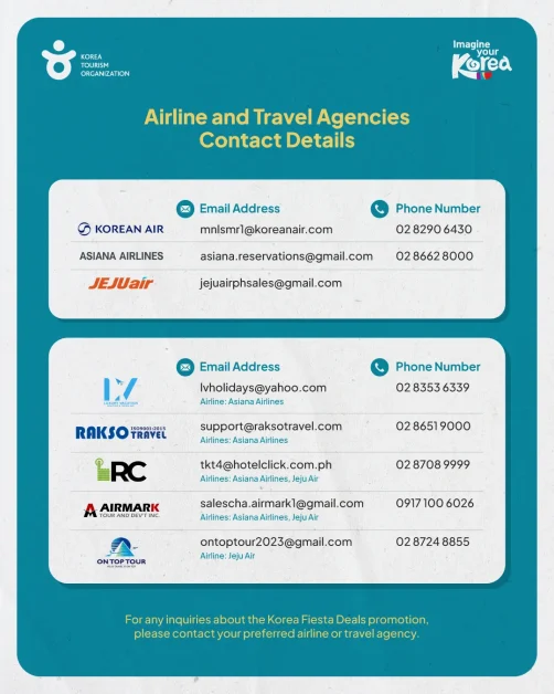 Korea Fiesta Deals 2025 travel agencies and airline