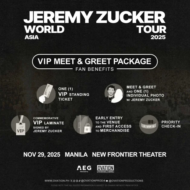 jeremy zucker manila tour vip meet greet package