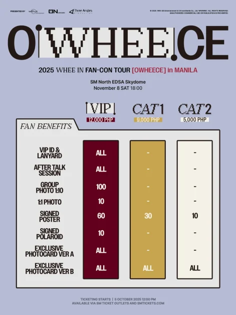 Whee In OWHEECE Fan-Con Fan Tour in Manila Benefits