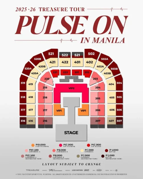 treasure pulse tour manila ticket prices seat plan