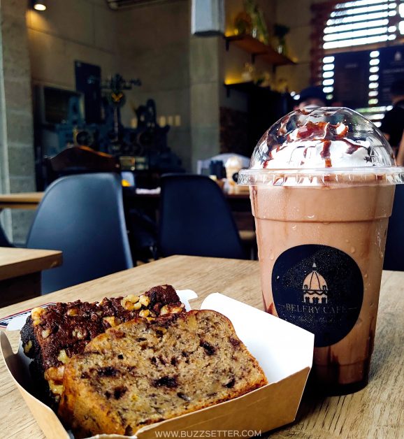 brownies and drinks at belfry cafe intramuros