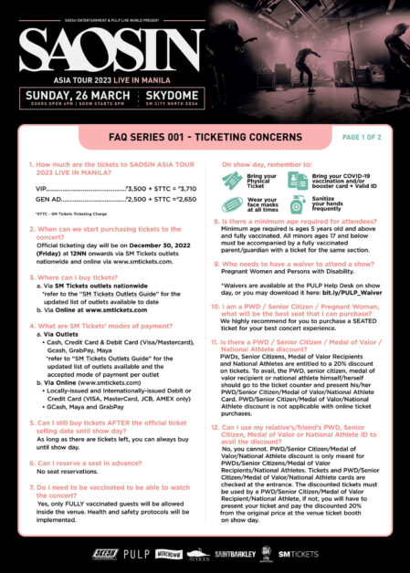 faq saosin asia tour in manila seating plan