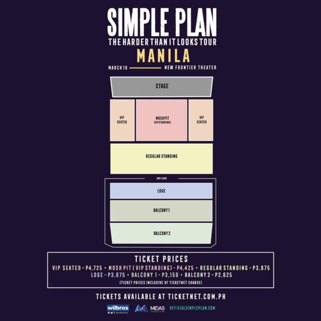 simple plan live in manila seating
