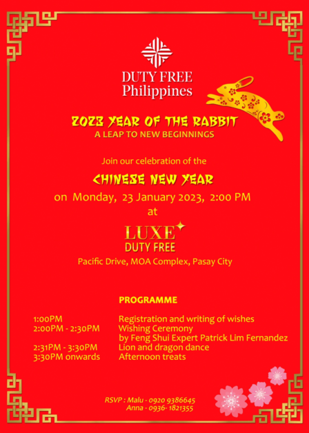 Duty Free Philippines 3 Day Sale Year of Rabbit