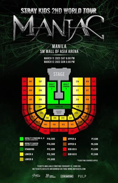 stray kids 2nd world tour in manila seating plan