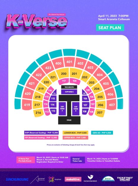 k verse ticket prices