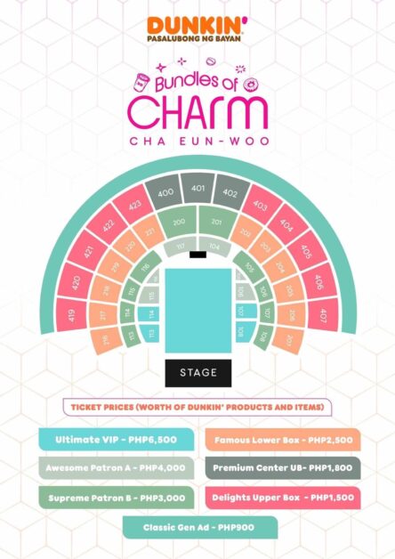 cha eun woo dunkin fanmeet ticket prices