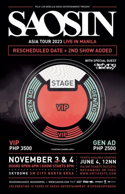 saosin in manila ticket prices