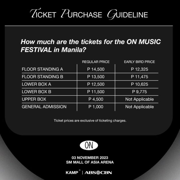 on music festival manila ticket prices