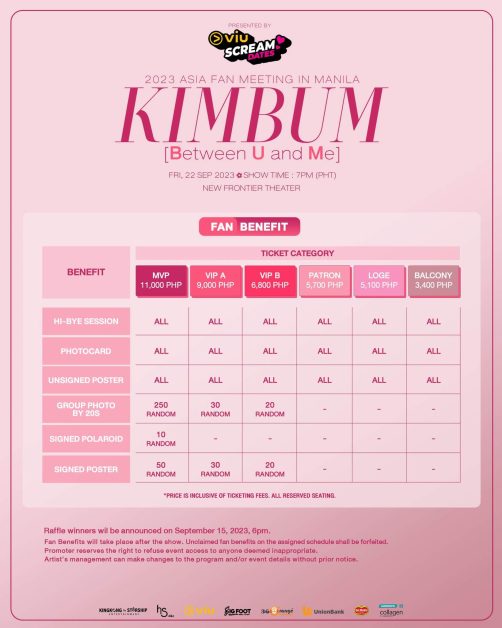 Kim Bum Manila Fan Benefits