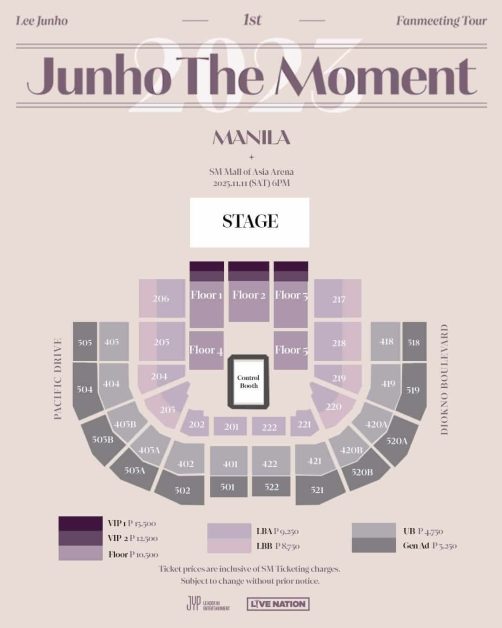 lee junho manila ticket prices