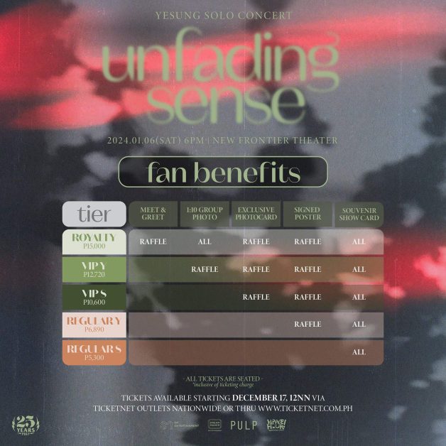 Yesung solo concert Unfading Sense in Manila fan benefits