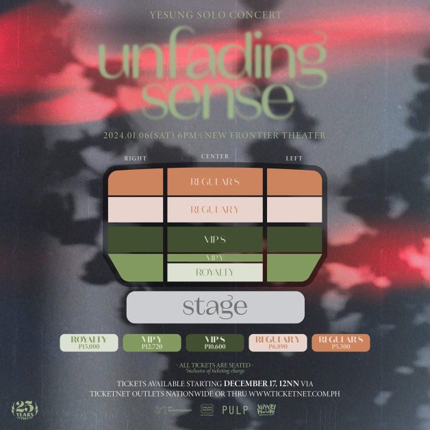 Yesung solo concert Unfading Sense in Manila ticket prices