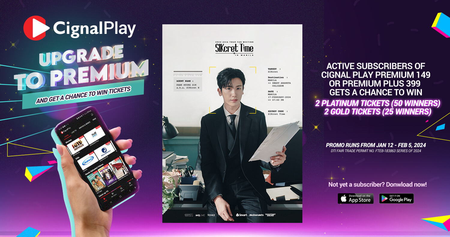 Park Hyung Sik Cignal Play subscribers FREE