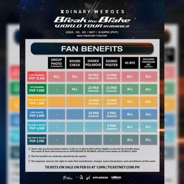 xdinary heroes concert break the brake world tour fan benefits