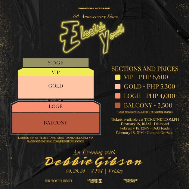 Debbie Gibson EY Anniversary Show Ticket Prices