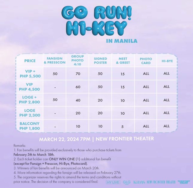 H1 KEY 2024 1ST ASIA CONCERT TOUR in MANILA fan benefits