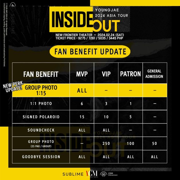 YOUNGJAE ASIA TOUR INSIDE OUT CONCERT 2024 New Fan Benefits