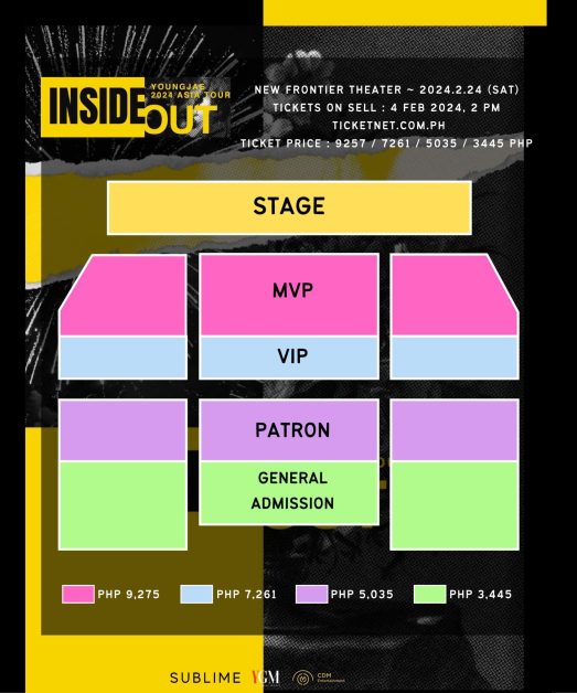 YOUNGJAE ASIA TOUR INSIDE OUT CONCERT 2024 seat map