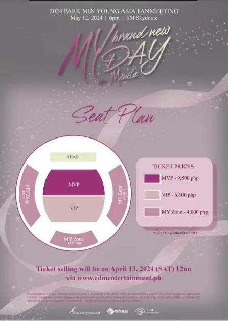 park min young manila fanmeeting seat plan