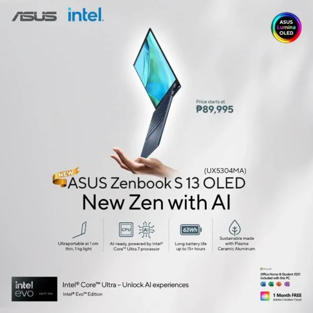 Zenbook S 13 OLED with Intel Core Ultra 7