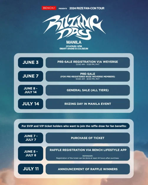 BENCH RIIZE FANCON TOUR MANILA FAN BENEFITS