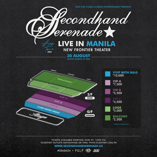 secondhand serenade live in manila ticket prices