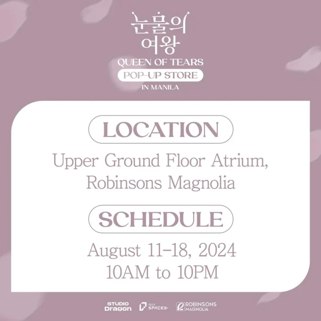 Queen of tears pop up store manila location