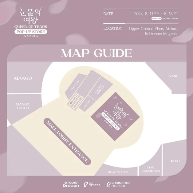 Queen of tears pop up store manila map guide