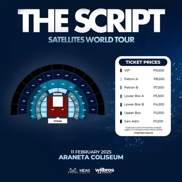 SATELLITES WORLD TOUR manila seat plan