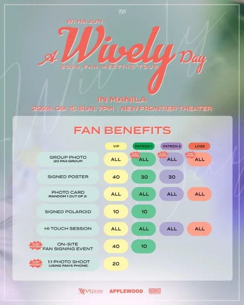 WI HA JUN 2024 FAN MEETING TOUR in MANILA fan benefits