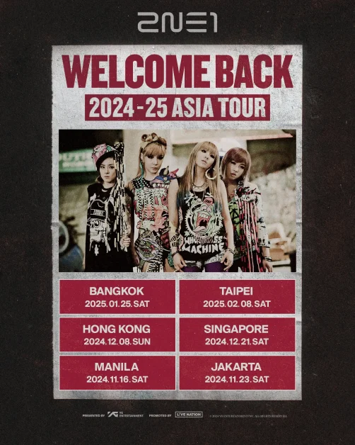 2ne1 welcome back asia tour date 2024 2025