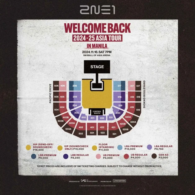 2ne1 welcome back asia tour manila ticket prices