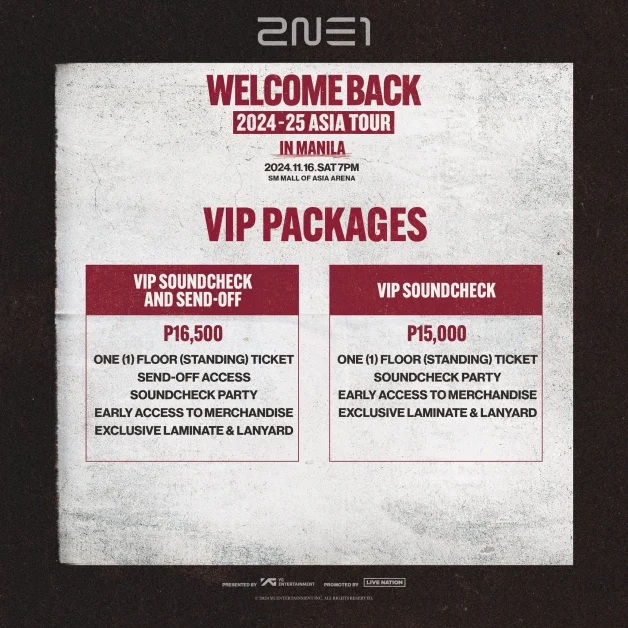 2ne1 welcome back asia tour manila vip packages