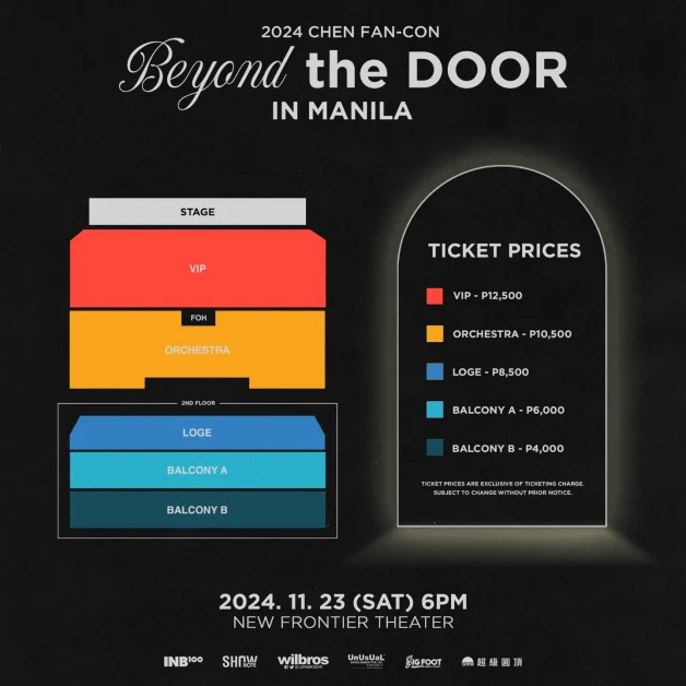 exo chen fan con beyond the door in manila seat plan
