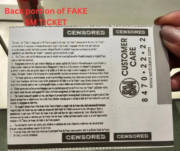 fake sm ticket