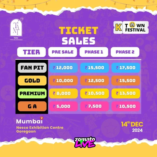 k town festival 2024 mumbai ticket prices