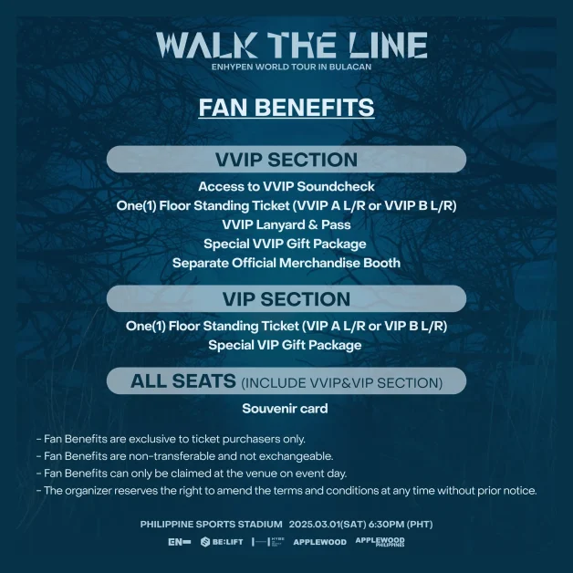 ENHYPEN Walk The Line Bulacan Fan Benefits